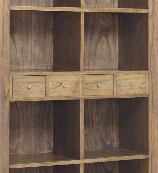 Librería colonial Merapi con cajones huecos para almacenamiento.