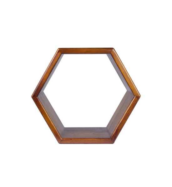 Estante Artic Hexagonal de Madera con Diseño Colonial 40x25x40 cm.