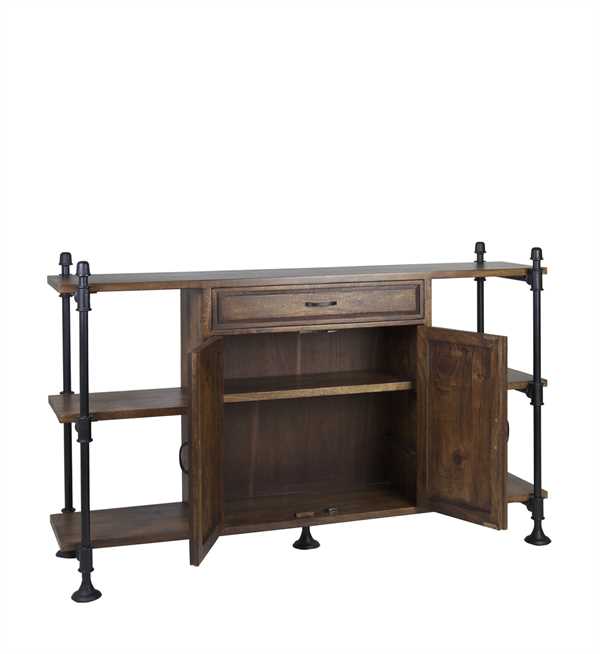 Bufet colonial de 160 cm con cajones y puertas.