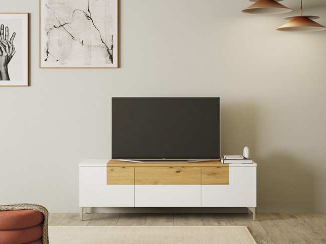 mueble tv de 160cm con 2puertas y cajon altura 40 _tv TEMPO-T1