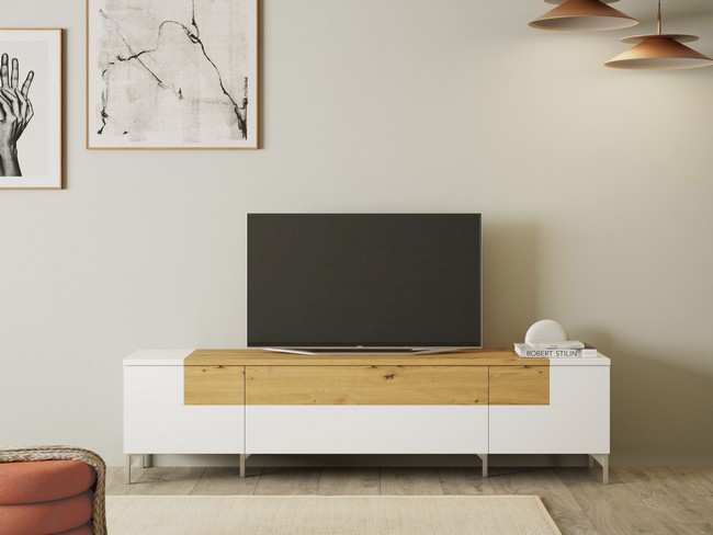 mueble tv de 200cm con 2puertas y cajon altura 40 _tv TEMPO-T3