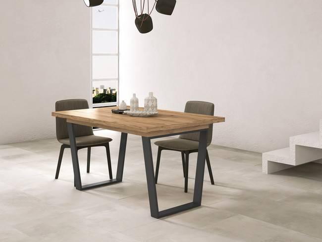  mesa comedor u 2 extensible madera - metal 140-180-220 x 90 x Modelo AUSTRAL-MESA-291 - crea un ambiente sofisticado y ordenado 