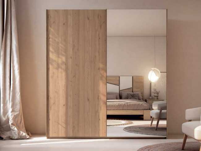 armario 2puertas correderas colgadas 199 cm puerta lisa Modelo ARMARIO-CRETA-A11 - en Valencia, ideal para aprovechar el espacio en dormitorios de matrimonio