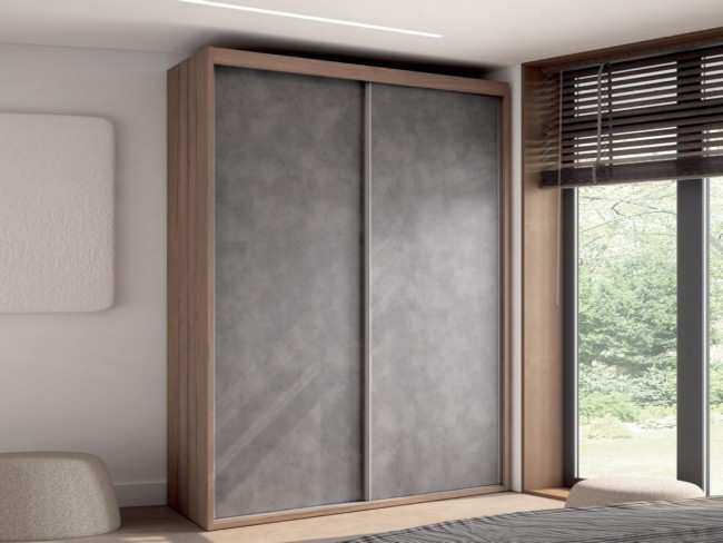 armario 2puertas correderas interiores 182 cm puerta lisa Modelo ARMARIO-CRETA-A05 - en Valencia, una opción ideal para optimizar el espacio en dormitorios de matrimonio pequeños