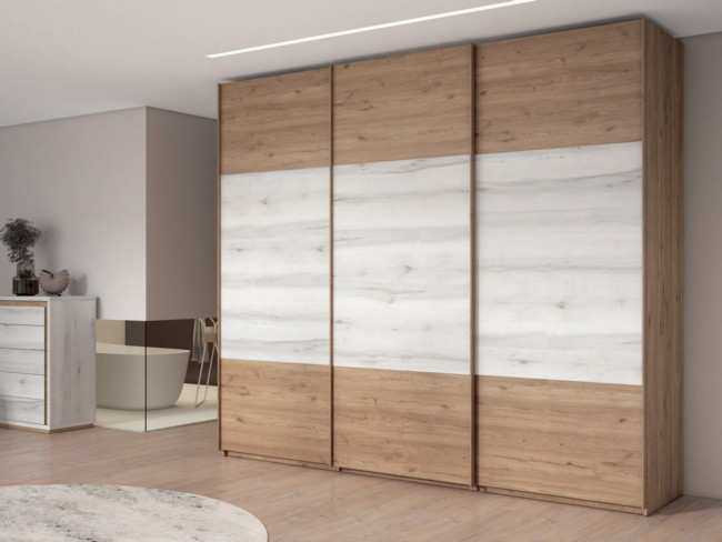 armario 3puertas correderas colgadas 268 cm puerta Modelo ARMARIO-CRETA-A08 - diseñado para quienes valoran el confort sin comprometer el estilo en su dormitorio