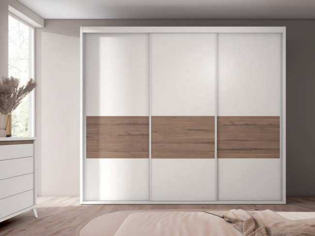 armario 3puertas correderas interiores 261 cm puerta trio Modelo ARMARIO-CRETA-A01 - opción ideal para quienes buscan confort y diseño en su dormitorio de matrimonio