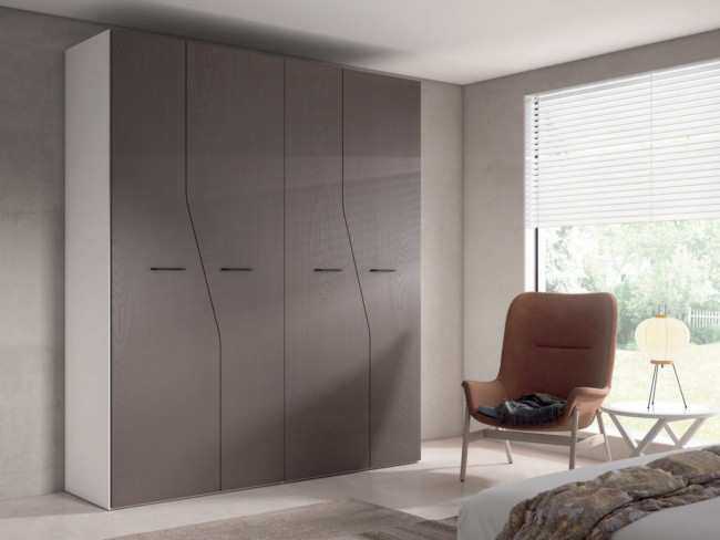 armario 4puertas batientes 199 cm puerta moa Modelo ARMARIO-CRETA-A14 - pensado para quienes buscan una solución contemporánea para su dormitorio de matrimonio