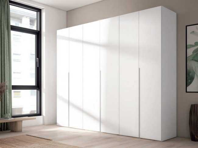 armario 6puertas batientes 278 cm puerta raw Modelo ARMARIO-CRETA-A18 - ideal para quienes buscan un equilibrio entre funcionalidad y diseño en su dormitorio