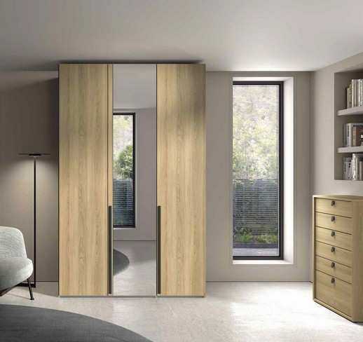 armario en acabado nature con armazón de 3 puertas batientes 240x151 Modelo ECLIPSE-49 - fabricado con materiales de alta calidad para una larga vida útil