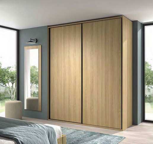 armario correderas en acabado nature con armazón interior 245x201 cm equipado con Modelo ECLIPSE-68 - pensado para integrarse en cualquier tipo de dormitorio, grande o pequeño