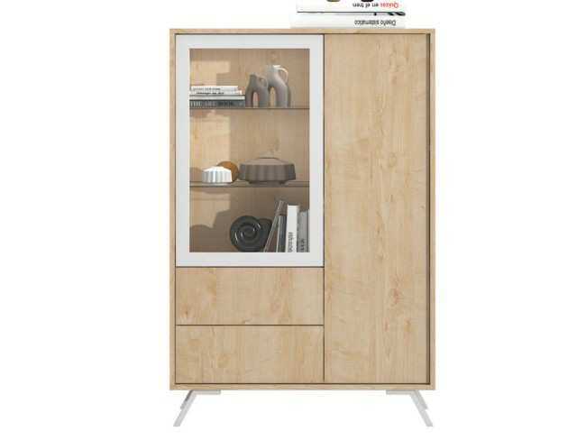 bajo cajon izquierda puerta cristal Modelo MUEBLES-SALON-COMEDOR-MARE-APARADOR-82 - perfecto para quienes valoran el diseño y la practicidad