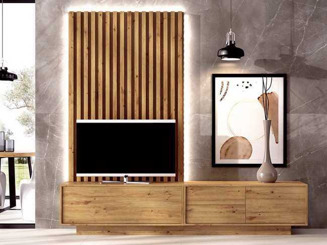 bajo puerta abatible 120 apertura pulsador - bajo cajon mas Modelo MUEBLE-SALON-MODERNO-DUO-124 - una pieza que aporta modernidad y orden al salón