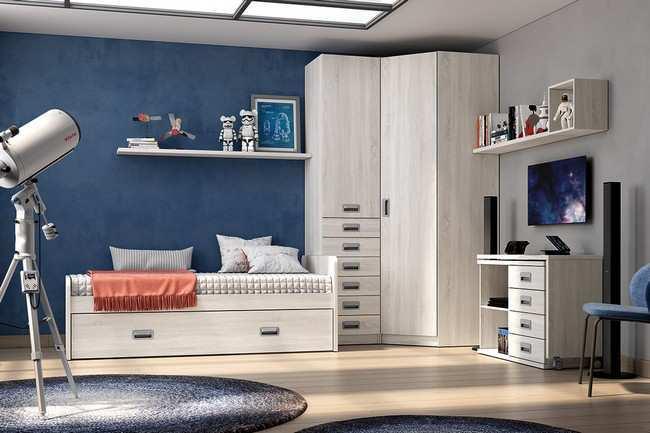 cama nido con piecera alta y somier-arrastre Modelo LIDER-228 , para quienes buscan un cuarto bien organizado 