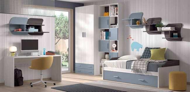 cama nido mas somier de arrastre 190 x 90 y corona Modelo BASICWIN-21 , solución útil para cuartos pequeños 