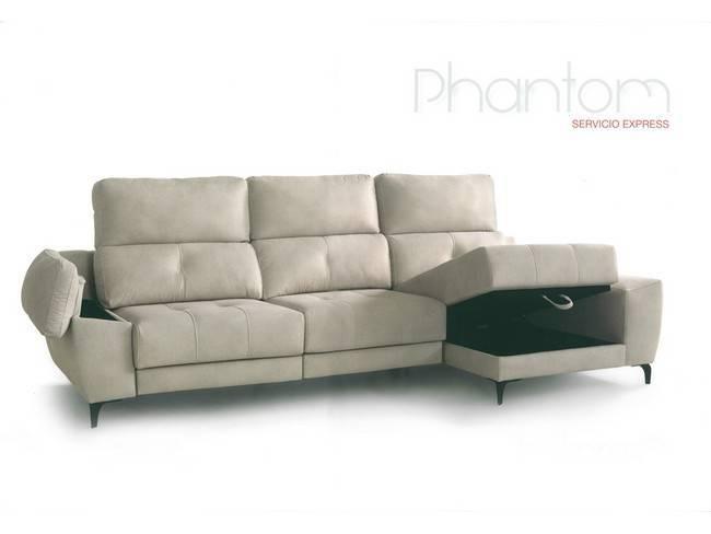 chaiselongue de 300 cm con pata alta, asientos deslizantes con sistema carro Modelo CHAISE-PHANTOM-HKR - ideal para quienes buscan una opción de sofá sencilla pero elegante 