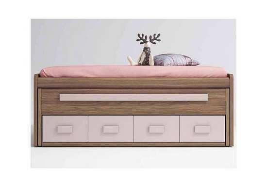 compacto mas cama desplazable oculta y 4cajones contenedores 190x90 cm Modelo UP-124  