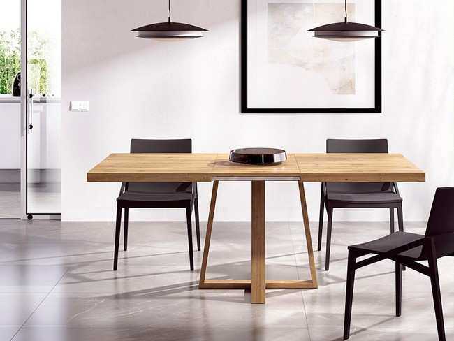 Estilo elegante y funcional en el salón con mesa comedor extensible 120 a 180 pata Modelo MUEBLE-SALON-MODERNO-DUO-16 - ideal para quienes necesitan flexibilidad en el diseño del salón