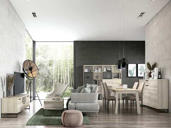 Estilo moderno y funcional en el salón con pata west 44 - travesaño metálico refuerzo 155 - bajo Modelo CUBIKA-239 - para combinar funcionalidad con un diseño moderno