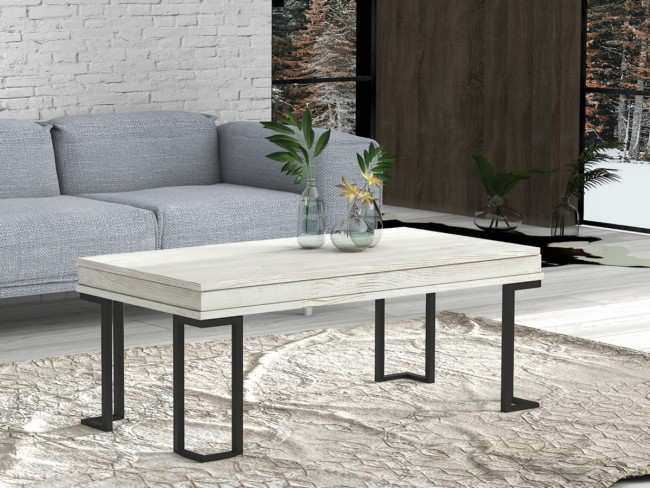 mesa centro elevable 110- colores metal blanco, negro y plata gris Modelo MUEBLES-SALON-COMEDOR-MARE-MESA-CENTRO-430 - diseñado para quienes buscan un mueble versátil y elegante