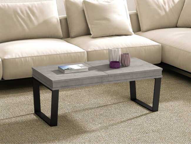 mesa centro u elevable doble madera metal - colores metal blanco, negro Modelo MUEBLES-SALON-COMEDOR-MARE-MESA-CENTRO-457 - perfecto para quienes valoran el diseño y la practicidad