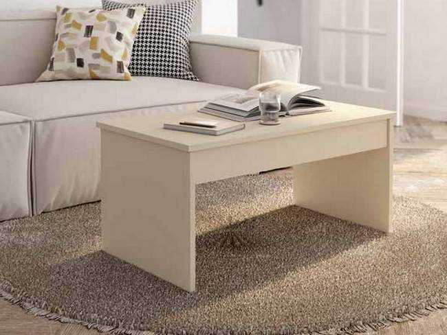 mesa de centro rectangular elevable Modelo MOON-E-72 - en  Valencia, pensado para ser práctico y moderno