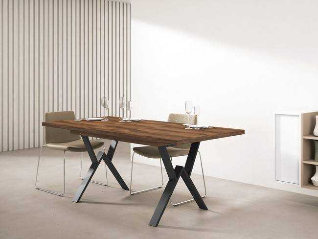  mesa comedor x 2 extensible madera - metal 140-180-220 x 90 Modelo AUSTRAL-MESA-293 - ideal para quienes buscan un diseño que aporte luz y claridad