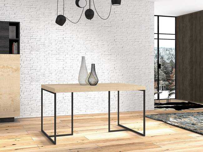  mesa comedor t atamborada metal - madera 140 x 90 x Modelo AUSTRAL-MESA-235 - perfecto para quienes desean un ambiente acogedor y moderno