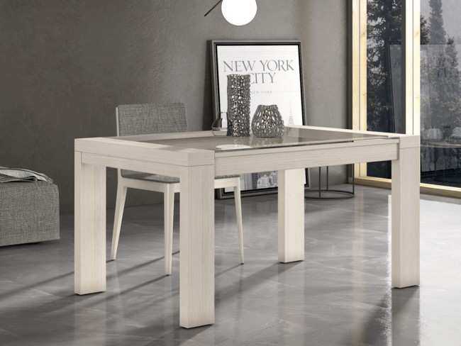 mesa comedor fija madera / cristal 168 x 90 x 76  medida: 168 cm   