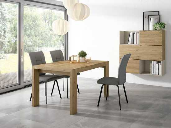 mesa rectangular extensible patas puente - una extensión abierta 185 Modelo CUBIKA-REF-995 - una opción moderna que optimiza y embellece el salón