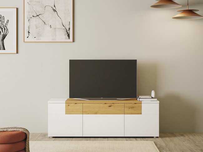 mueble tv de 160cm con 2puertas y cajon altura 52 Modelo TEMPO-T2 - en  Valencia, una opción que optimiza el espacio y el diseño