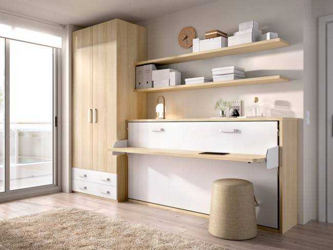 mueble abatible horizontal con escritorio de 190 opción top Modelo ABATIBLE-MJOVEN-402 - diseñada para aprovechar cada centímetro