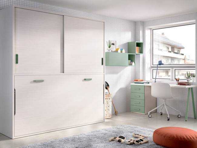 mueble block con cama plegable horizontal corredera 190 Modelo ABATIBLE-MJOVEN-404 - diseñada para quienes valoran el espacio útil