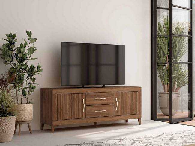 mueble tv con cajones centrales Modelo MOON-E-83 - para ser útil en salones de diseño contemporáneo