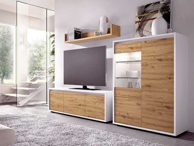 Mueble de salón de alta calidad con bajo puertas 150 - modulo singular puertas Modelo MUEBLE-SALON-MODERNO-DUO-34 - pensado para salones de estilo urbano y contemporáneo