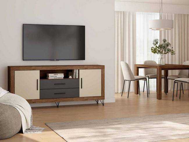 mueble para tv con pata metal Modelo MOON-E-45 - ideal para quienes necesitan flexibilidad en el diseño del salón