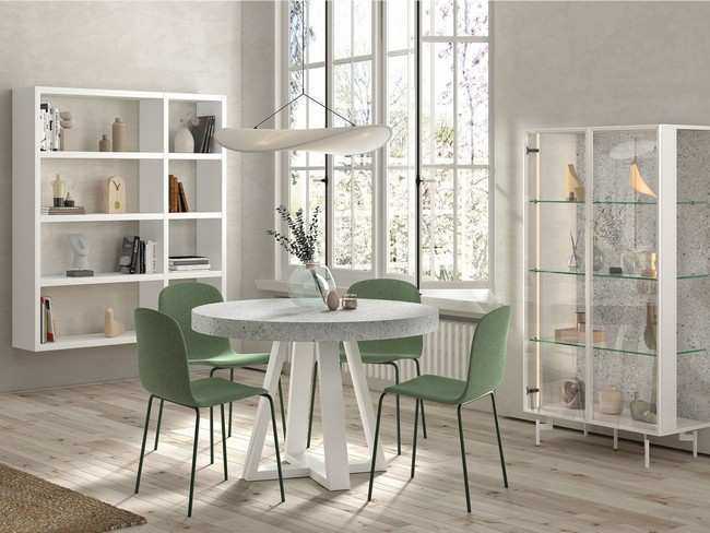 mueble de vitrina para el salon con costados y puertas de cristal Modelo MUEBLE-SALON-NEW-ROYAL-118 - práctico y moderno para salones pequeños con estilo