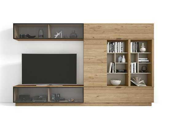 Salón con estilo dinámico y moderno con base zocalo alto 160 - bajo puerta abatible 165 Modelo CUBIKA-223 - ideal para quienes desean un mueble que combine con cualquier estilo de decoración