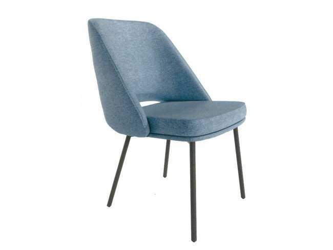 silla azul de metal, moderna y funcional, ideal para interiores contemporáneos Modelo BGL-BEIRUT-AZUL  