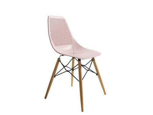 silla de cocina en color rosa con patas de madera estilo nórdico Modelo BGL-BOSTON-ROSA 