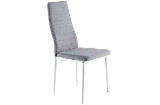 silla comedor modelo niza tex gris estructura blanca. Modelo 0002082024484  