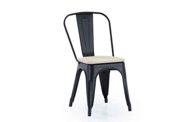 silla comedor tolix negro asiento roble nordish Modelo 0500630020010  