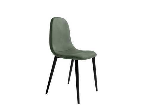 silla de comedor en verde musgo con estructura de metal negro Modelo BGL-OPORTO-MUSGO  