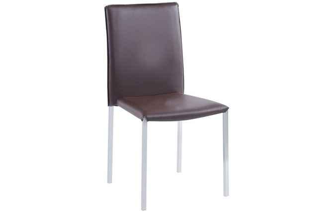 silla hotel simil piel chocolate / cromo. Modelo 9000200024729  