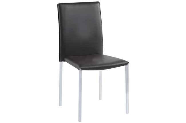 silla hotel simil piel negro / cromo. Modelo 9000200024727  