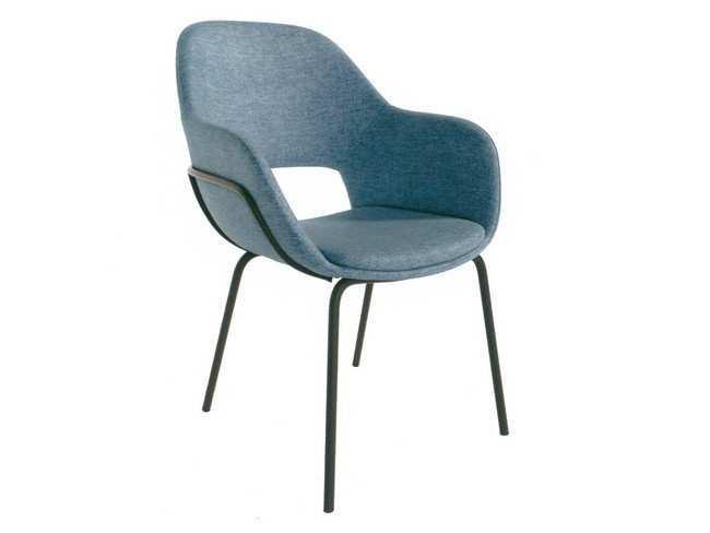 silla metálica en azul con estilo moderno, perfecta para comedores de diseño Modelo BGL-SIDNEY-AZUL  