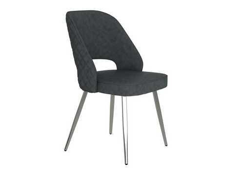 silla moderna en color gris marengo, con estructura cromada Modelo BGL-NAPOLES-GRISMARENGO  