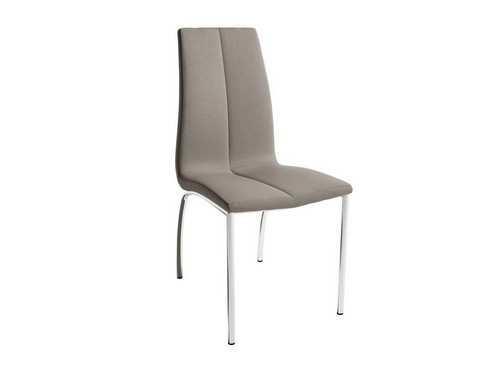 silla moderna en gris perla con patas cromadas Modelo BGL-ZAGREV-GRISPERLA  