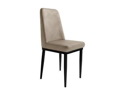 silla moderna de metal tapizada en beige con patas negras Modelo BGL-OSLO-BEIGE  