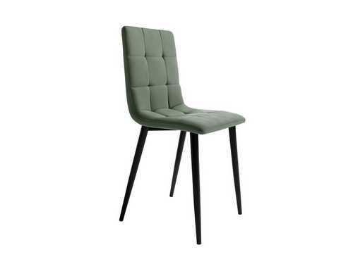 silla moderna tapizada en color verde musgo, con estructura metálica negra Modelo BGL-LISBOA-MUSGO  