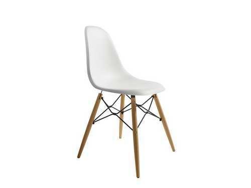 silla nórdica de polipropileno en color blanco, con patas de madera Modelo BGL-MUNICH-BLANCO  